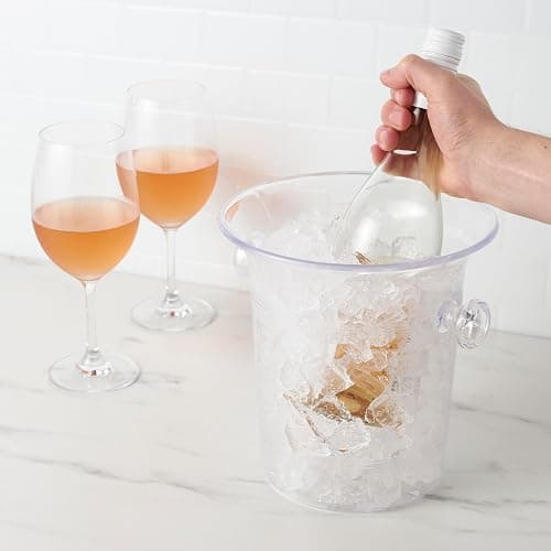 True Clear Acrylic Ice Bucket with Handles, 3-Liter Capacity, Durable Wine and Champagne Bucket, Perfect Ice Buckets for Parties, BBQs, Weddings, Picnics, Holidays, Outdoors, 8.75" x 8.25", Set of 1 thumbnail 2