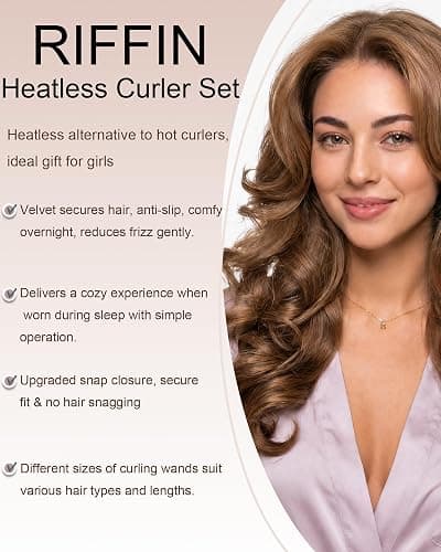 Classic Heatless Curls Overnight Rods - Upgraded Directional Grip Velvet Heatless Hair Curler to Sleep in No Heat Heatless Curling Flexi Rods Foam Hair Rollers for Blowout Look Medium & Long Hair thumbnail 11