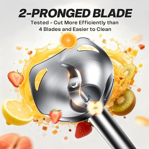 Immersion Blender Handheld, Corded Electric Blenders Portable Stick Mixer with 2 Mixing Speed and Stainless Steel Blades Emulsifier for Effortless Blending Soup, Smoothies, Puree or Baby Food thumbnail 4