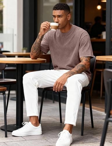 Eiscntd Mens Oversized T-Shirts Heavyweight Cotton Vintage Unisex Baggy Tee thumbnail 5