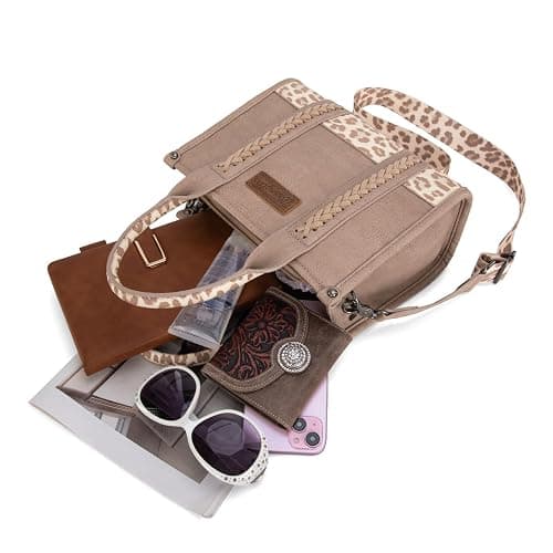 Montana West × Wrangler Tote Bag for Women Western Cow Print Purse Designer Top Handle Handbags thumbnail 4