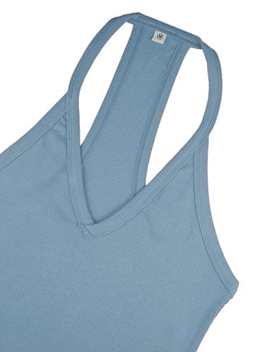 iGENJUN Workout Tops for Women Racerback Basic Tank Summer 2025 Camisole V Neck Slim Fit Ribbed Sleeveless thumbnail 3