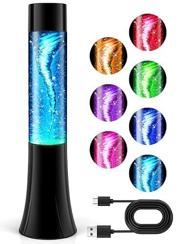 Glitter Tornado lamp for Kids,Beautiful Birthday Christmas Valentines Gifts for Him Kids Teen Boys,Fun Office Home Bedroom Room Decor Night Light,Novelty Liquid Motion Lamps Teenagers Adults Men thumbnail 9
