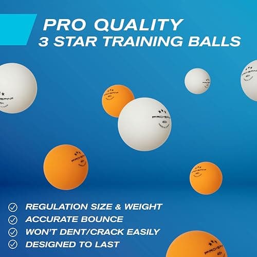 PRO SPIN All-in-One Portable Ping Pong Paddle Set | Table Tennis Set | Retractable Ping Pong Net (Up to 72" Wide) | 3-Star Balls | Storage Case | Game Table (2-Player Set, Ultra-Comfort Paddles) thumbnail 6