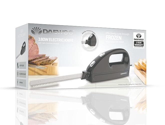 Daewoo Electric Carving Knife, Cuts Effortlessly Through Meats And Frozen Foods With Durable Twin Blades, Black thumbnail 4