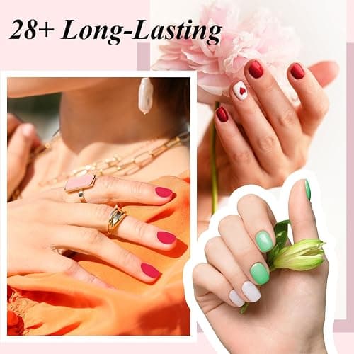 Phoenixy Gel Nail Kit, 72 Effects Gel Nail Polish Set with Base Top Matte Glitter Coat, 24 Colours Nails Kits with U V Lamp Manicure Set Gift for Women thumbnail 7