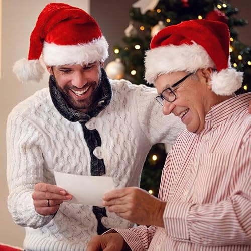 Iioscre Santa Hat Adult Christmas Hats - Santa Claus Hat for Women Men - Xmas Holiday Party thumbnail 7
