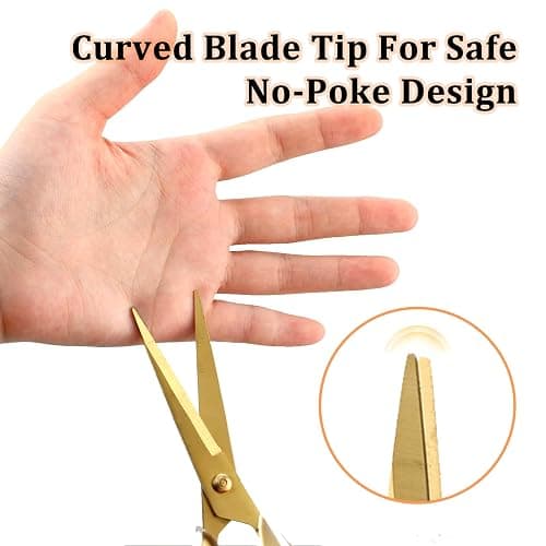 Heavy Duty Gold Craft Scissors - Clear Acrylic Professional Shears for Home, School, Office, Paper, Fabric thumbnail 4