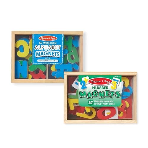 Melissa & Doug Deluxe Magnetic Letters and Numbers Set – 89 Wooden Alphabet Magnets & Numbers, Educational Learning Toys for Preschool Kids Ages 3+ - Image 1