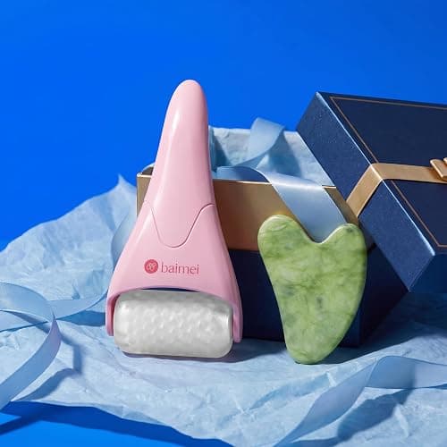 BAIMEI IcyMe Ice Roller for Face & Gua Sha Set, Depuff & Migraine Relief | Cooling Smoothing Guasha Tool for Face & Ice Roller,Daily Beauty Skincare Tool for Home Spa, Self Care Gifts for Women-Pink thumbnail 2