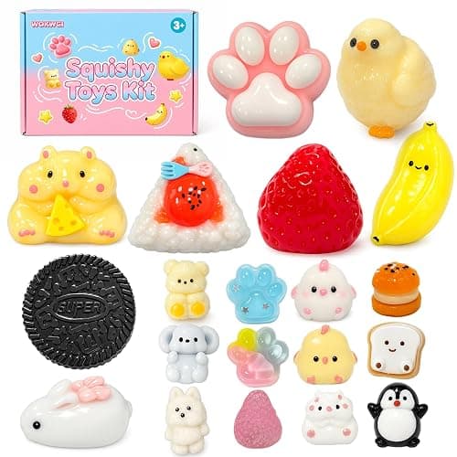 20Pcs Taba Squishy Toys Kit, Cute Fidget Toys Squeeze Toys Stress Relief Sensory Party Favors, Birthday Gifts Toys for Kids 3-6-8-10 - Image 1