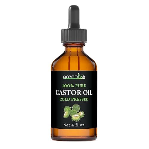 GreenIVe Castor Oil Organically Grown 100% Pure 4 fl oz Bottle Cold Pressed, Hexane Free, Eyelash and Eyebrow Growth Serum, Skin Moisturizer Detox and Wraps - 4 Fl Oz (Pack of 1) thumbnail 3