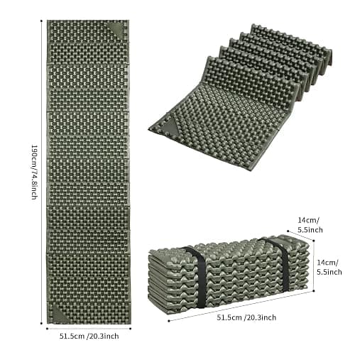Foam Camping Pads for Hiking, Ultralight Closed Cell Mattress, Waterproof Soft Mat for Adults, Wide Picnic Yoga Mats, Folding Sleeping Pad for Outdoor Backpacking thumbnail 6