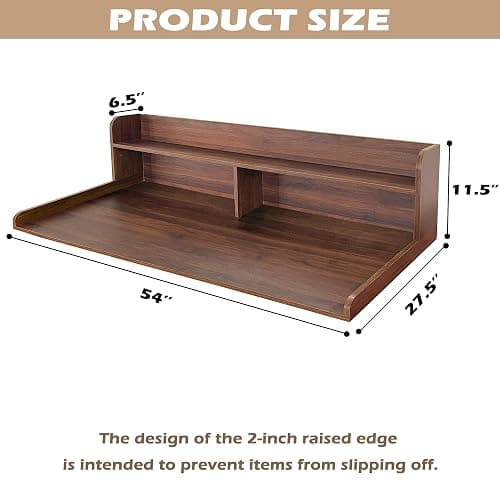 Royxen Laundry Countertop with 2-Tier Shelf Universal Fit, Washer and Dryer Countertop with Storage Space, Shelf Height 11.5 Inches, Solid Wood Core, Walnut thumbnail 3