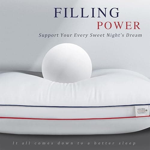 Bedufsar Bed Pillows for Sleeping, Queen Size Pillows Hotel Quality Set of 2, Fluffy and Supportive Gusseted Pillows for Side and Back Sleepers, Cooling Down Alternative Soft Pillow (20x30 in) thumbnail 4