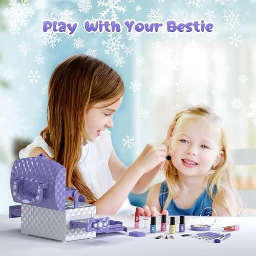 PERRYHOME Kids Makeup Set for Girl 56 Pcs Washable Real Cosmetic, Non-Toxic Frozen Toys Toddler Makeup Kit, 2026 New CPF Sustainable Materials Birthday Gift for 3 4 5 6 7 8 9 10 11 12 Year Old Girls thumbnail 2