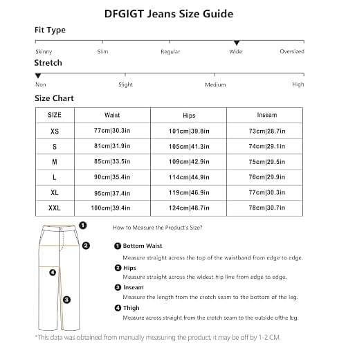 DFGIGT Men's Wide Leg Regual Fit Y2K Jeans Hip Hop Streetwear Denim Pants Casual Skateboard Trousers thumbnail 6
