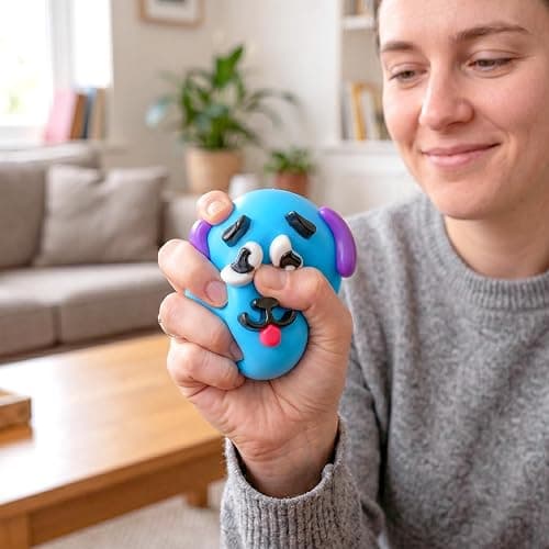 Smushers Squishy Sensory Toy with Interchangeable Dog Faces, Slow Rising Stress Relief Ball, Soft Moldable Fidget Squeeze Toy for Adults Anxiety, Office Desk Decor, Calming Sensory Gift thumbnail 6