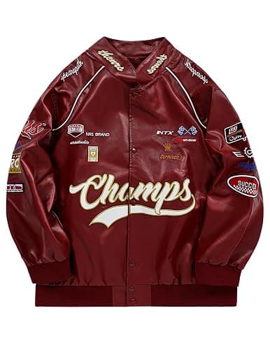 Aelfric Eden Faux Leather Racing Jacket Oversized Motorcycle Biker Racer Jackets Streetwear Unisex - Image 1