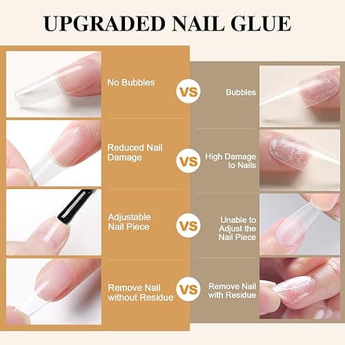 UV Nail Glue, Extra Strong Nail Glue for Press On Nails, Gel Tips, Acrylic Tips - 15 ML 5 In 1 UV Glue (Need Nail Lamp) thumbnail 5