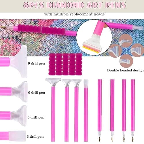 Lenxnmy 158pcs All-Inclusive Diamond Painting Tool Set Diamond Art Accessories Kit with A4 Diamond Painting Light Pad,Diamond Art Sealer Glue,Diamond Correction,Pens Storage Box for DIY Craft thumbnail 6