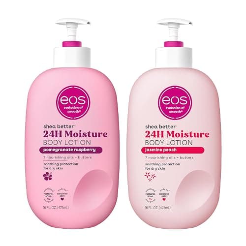 eos Shea Better Body Lotion Set- Jasmine Peach & Pomegranate Raspberry, 16 fl oz, 2-Pack - Image 1
