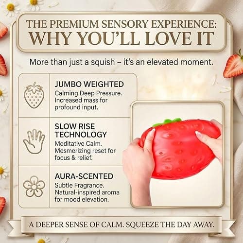 Giant Strawberry Squishy, Squishy Strawberry, Realistic Strawberry Model Party Favor Slow Rise Pressure Release, Realistic Glossy Dragon Desk Decor, Soft Squeeze Relief (One 5 Inch) thumbnail 3