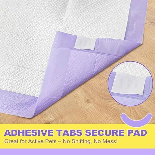 MIZOK Puppy Pads 28x34in Lavender Scented, Dog Pee Pads Extra Large Odor Eliminating Ultra Absorbent Up to 8 Cups, 6 Layers Leak-Proof & Quick-Dry Purple (40 Counts) thumbnail 5