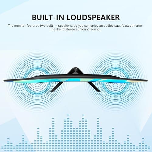 Gawfolk 24.5 Inch Gaming Curved Monitor Built-in Speakers, 3000R 120Hz PC Screen Full HD 1080P, HDMI 2.0, VGA, Wall Mount Compatible 75 * 75mm thumbnail 7