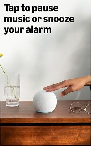 Echo Dot (Newest gen) | Big vibrant sound Wi-Fi and Bluetooth smart speaker with Alexa | Glacier White thumbnail 5