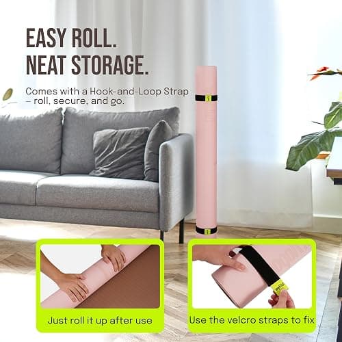 Gogokiwi Large Yoga Mat (6'x4') – 1/4" & 1/2" Thick Exercise Mats for Home Workout, Extra Wide Workout Mats for Home Gym, Yoga, Pilates, Stretching, Floor & More thumbnail 5