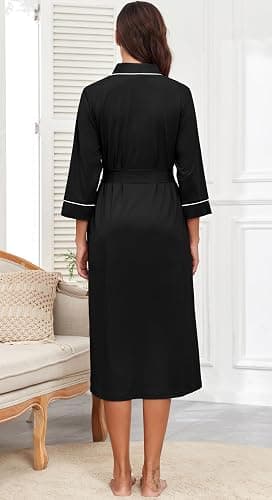 PrinStory Womens Robe Long Knit Bathrobe Lightweight Soft Robes Ladies Bath Robe thumbnail 6