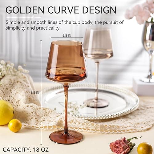 Colored Wine Glasses Set of 6-18oz【Hand Blown】Crystal Colorful Wine Glasses with Stem-Muticolor Wine Glass Wedding gift set for wine lovers Red White Wine Dinner thumbnail 5