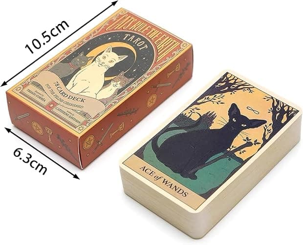 Cat Tarot Cards for Beginners, Cats Rule The Earth Tarot Deck, 78 English Tarot Cards, Party Games, Mysterious Gift for Friend thumbnail 3