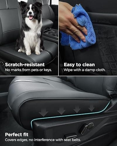 DiffCar for Ford F150 Seat Covers 2015-2022 2023 2024 2025,Full Set Leather Waterproof Black Trucks Pickup Seat Covers Custom Fit for Ford F150 Accessories,Car Seat Cover for SuperCrew/CrewCab(XL,XLT) thumbnail 5