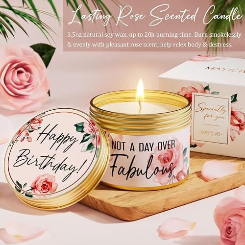 Birthday Gifts for Women Friendship, Unique Happy Birthday Gifts Basket for Mom Her Best Friend Sister Wife Girlfriend Coworker, Luxury Self Care Box Rose Relaxing Spa Gifts Set for Women with Blanket thumbnail 6