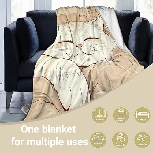 Cute Capybara Floral Throw Blanket, Lightweight Warm Flannel Blankets, Home Decor and Gifts, Soft Cozy Throws for Women Girls Kids, 50"X60" for Bed Couch Travel Office thumbnail 5