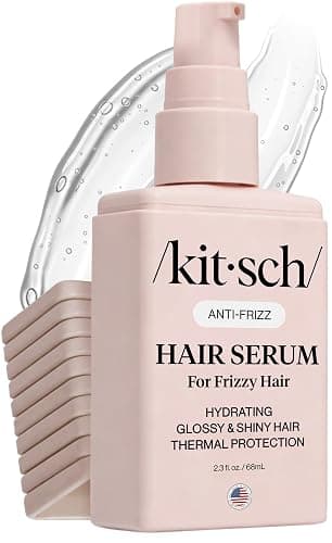 Kitsch Frizz Control Hair Serum - Lightweight Anti Frizz Serum for Curly Hair with Heat Protection | Adds Glossy Shine, Smooths Flyaways & Safe for Color Treated Hair - 2.3oz - Image 1