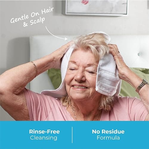 Scrubzz Shampoo Caps No Rinse for Elderly and Bedridden Patients, Rinse Free Shampoo Caps for Post Surgery and Hospital Stays, Waterless Hair Washing Shower Caps - 6 Pack thumbnail 4