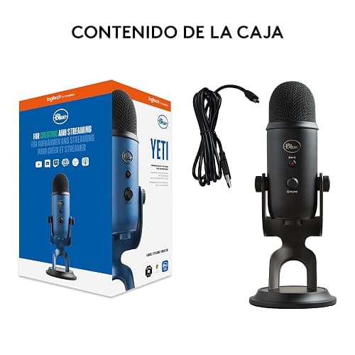 Logitech for Creators Blue Yeti Micrófono USB para Grabación, Streaming, Gaming, Podcasting en PC y Mac, Micro de Condensador para Ordenador, Soporte Ajustable, Plug&Play - Negro thumbnail 10