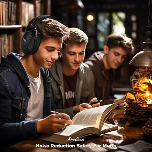 ProCase Hearing Protection Ear Muffs SNR 33dB, Noise Cancelling Headphones | Adjustable NRR 28dB Noise Reduction Earmuffs for Adults & Kids, Shooting, Lawn Mowing, Studying, Autism Sensory Needs thumbnail 6