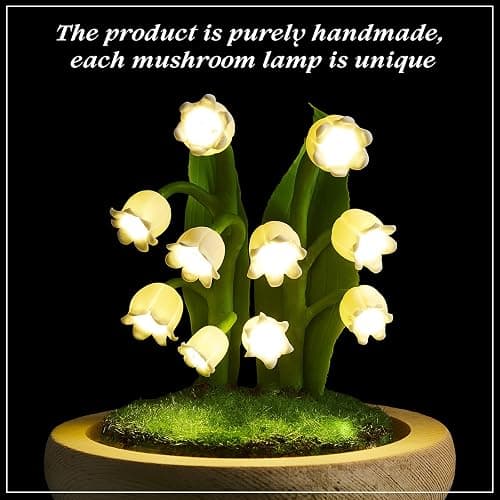 Hortsun Lily of The Valley Flower Gifts for Women Glass Lily of The Valley Flower Decor Lamp for Women Birthday Anniversary Valentine Mother's Day Thanksgiving Christmas thumbnail 4