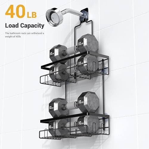 AKTECKE Shower Caddy Hanging Bathroom Organizer: Rustproof Shelf for Inside Shower - No Drilling Racks Over Showerhead - Bath Shelves for Shampoo Soap thumbnail 5