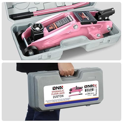 DNA MOTORING Low Profile Hydraulic Trolley Service/Floor Jack, 2 Ton (4000 lbs) Capacity, Lifting Range 5.1"-13", Pink, TOOLS-00474-PK thumbnail 7