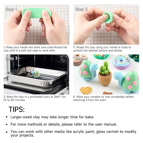 Shuttle Art 82 Colors Polymer Clay Kit, Oven Bake Clay for Kids, 19 Sculpting Tools, 16 Accessories, Non-Toxic, Non-Sticky DIY Crafts for Kids Adults thumbnail 8