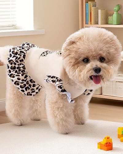 XPUDAC 4 Pack Dog Dresses Cute Printed Puppy Clothes for Small Dogs Girl Chihuahua Doggie Outfits Tank Top Vest Dresses Cat Apparel,Medium(Chest-17.6") thumbnail 4
