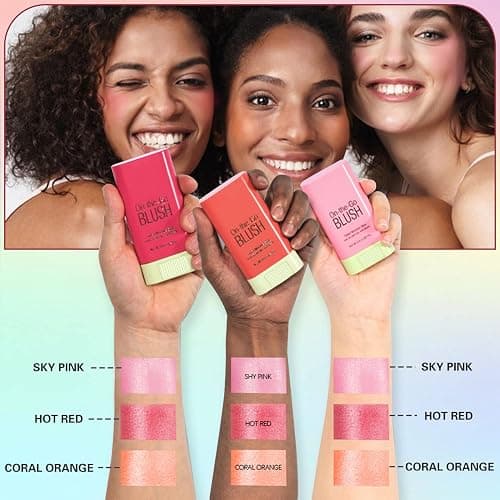 Cream Blush Stick for Cheeks Blush Makeup Stick Solid On the Go Blush Stick Soft Blush Face Stick for Lips Cheek Makeup - 01 Shy Pink thumbnail 7