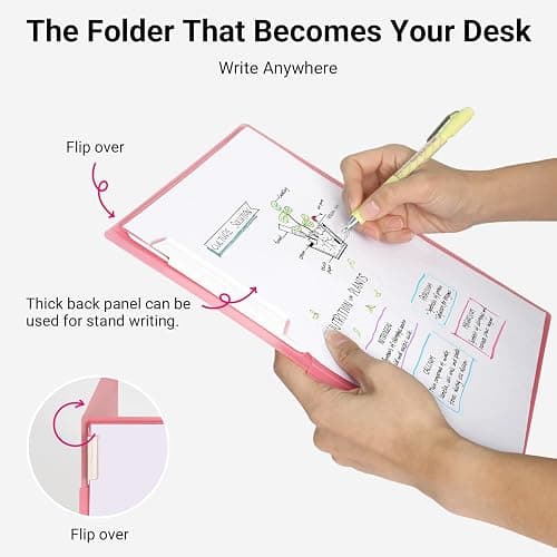 Kokuyo Portfolio Folder with Pockets Folder for Paper Organization,Heavy Duty Pocket Folder Fits US Letter & A4，Flip & Write Surface,Dual-Purpose Clip & Pocket Design(FU-CEH755P) thumbnail 3