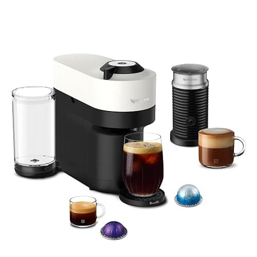 Nespresso Vertuo Pop+ Coffee and Espresso Maker by Breville with Milk Frother, Coconut White - Image 1