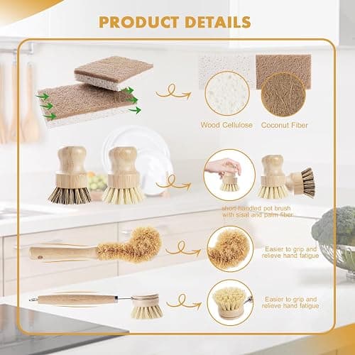 Bamboo dish brush set  thumbnail 4